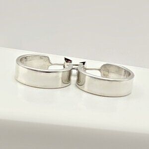 Classy Mexico Hoops - Vintage Sterling Silver Hoop Earrings